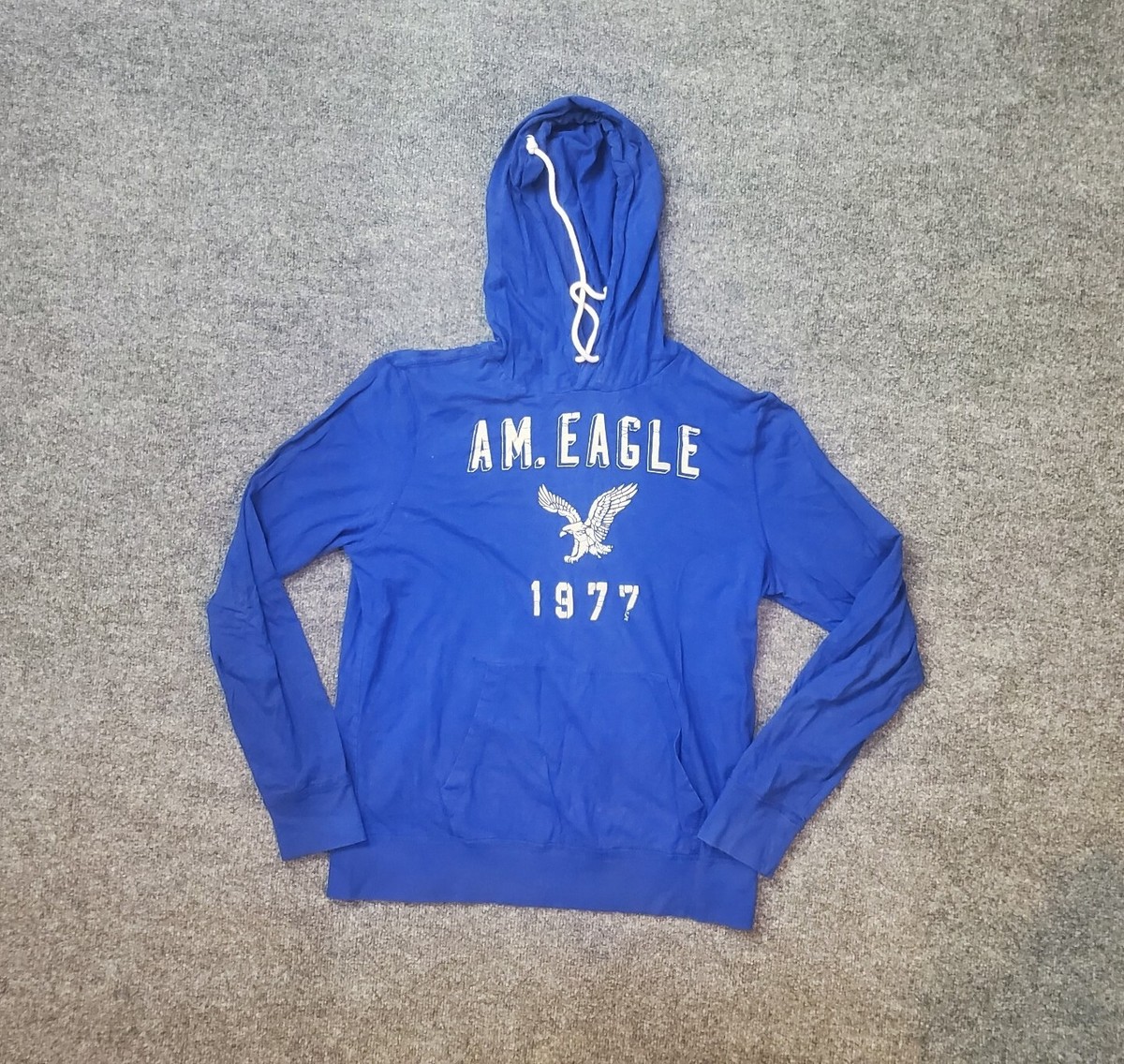 American Eagle Hoodie Mens XL AM Eagle Logo Blue Pullover Sweatshirt Cotton  | eBay