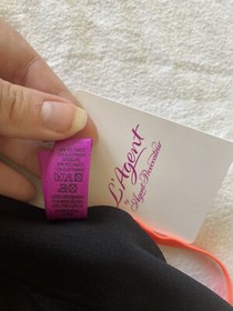 L'Agent Agent Provocateur Eleena Strappy Bikini Bottom Navy Orange NWT Size L