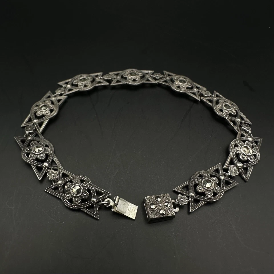 Pulsera de marcasita vintage | plata de ley .925 Foto 2 de 4