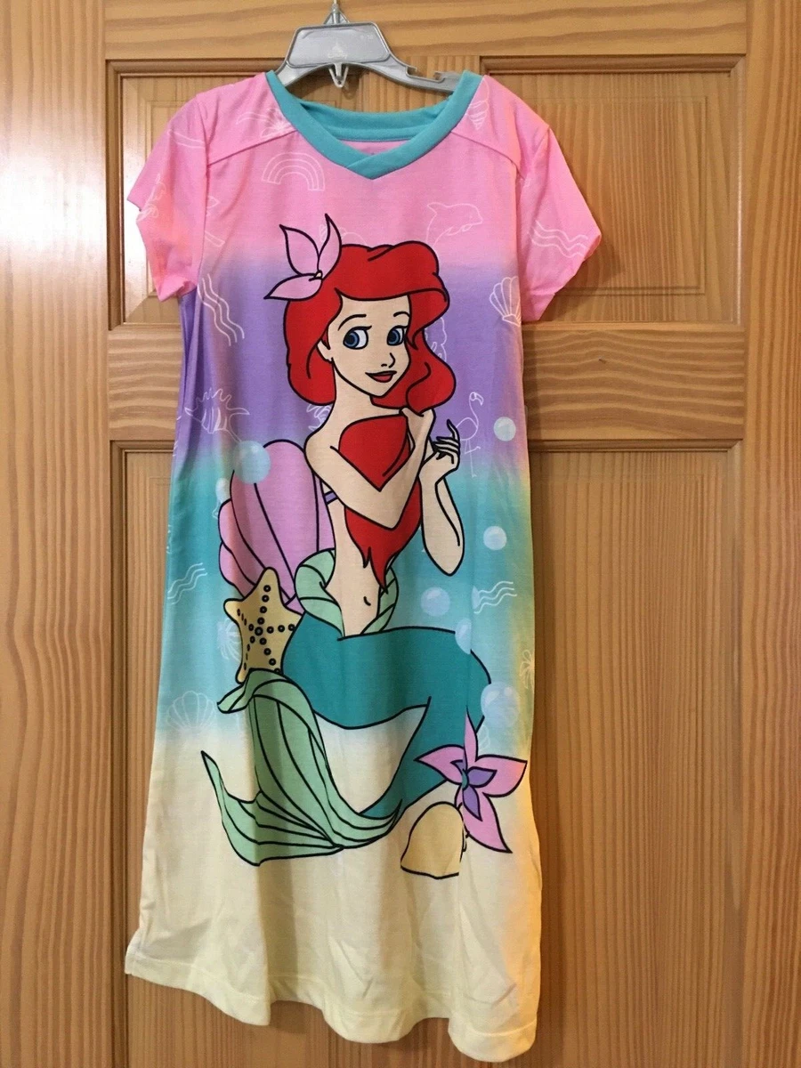 NWT Disney Store Ariel Princess Nightgown Nightshirt Little