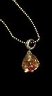 red crystal bell-silver chain petite Brighton Christmas Belle necklace-gold and