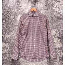 Eton Dress Shirt 38 / 15 Mens Slim Fit Gingham Check Colorful