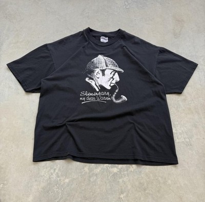 Vintage 90s Sherlock Holmes Dear Watson Shirt Size Xl Black Movie Promo Tee VTG