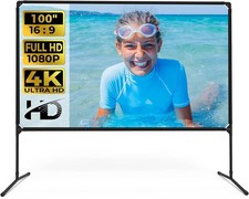 Projector Screen - 100" Movie Projector Screen with Stand, 16:9 HD Foldable for