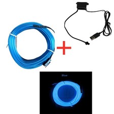 Car Interior Led Neon Strip 1m 3m 5m El Wire Ambient Light Usb Decor Car Interior Led Neon Strip 1m 3m 5m El Wire Ambient Light Usb Decor