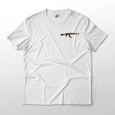AKM AK-47 Assault Rifle Gun Art Chest Graphic T-Shirt