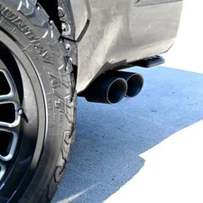 Black Elite Stainless Steel Dual Sport Cat-Back Exhaust System w Dual Side Exit