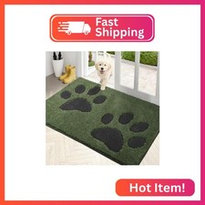 PURRUGS Dirt Trapping Door Mat Indoor Entrance, 33.5" x 59", Green