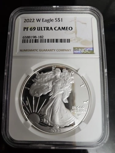 2022-W $1 Proof American Silver Eagle 1 OZ NGC PF69 Ultra Cameo