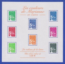 France 2002 postage stamps Marianne 8 values miniature sheet Mi. No. 3584 ect. **