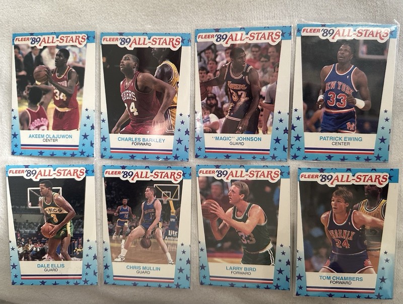 1989 Fleer All-Stars Stickers With Magic, Bird, Barkley-Excellent Lot of HOF'ers