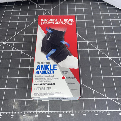 Mueller Adjustable Ankle Support/ Stabilizer Black - OSFM (NIB)