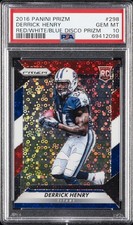 2016 PANINI PRIZM RED/WHITE/BLUE DISCO PRIZM #298 DERRICK HENRY PSA 10