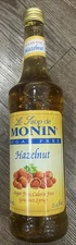 NEW Sirop De Monin Hazelnut Sugar Free Flavoring Syrup 25.4 Oz 750 mL 