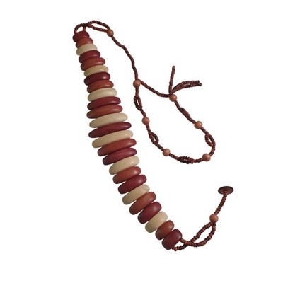 Vintage Wooden Beaded Belt Vintage Natural Wood Beads Elastic Hearts | Mercari main image 4