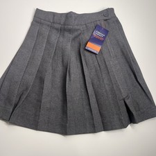 NWT French Toast Girls School Uniform Pleated Skirt Grey Size 5 Adjustable Waist