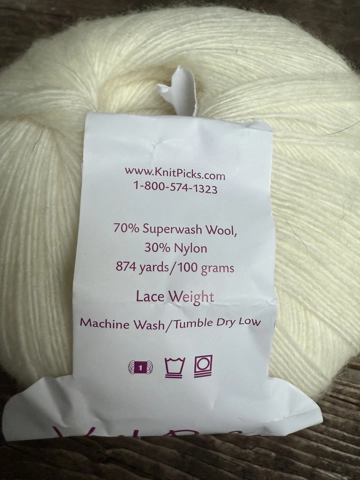 Lote de tinte natural #27505 100 g/874 yardas 70 % lana Knit Picks Croma encaje Foto 2 de 3