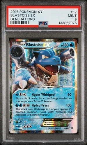 2016 POKEMON XY GENERATIONS #17 BLASTOISE EX PSA 9