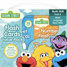 SESAME STREET Flash Cards PreK-K Colors Shapes First Words Numbers Alphabet
