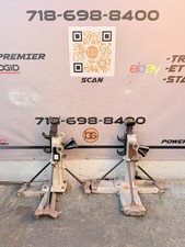 2 SIMPLEX A1029 ALUMINUM REEL JACKS + WOODEN BASE 20 TON CAPACITY 11.63 STROKE