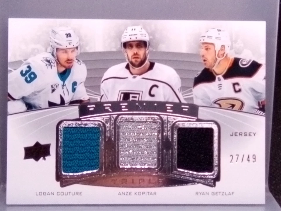 2020-21Premier Triple Jersey /49 Logan Couture Anze Kopitar Ryan Getzlaf #PT-GKC - Image 3 of 4