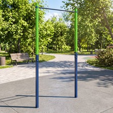 Outdoor In-Ground Pull Up Bar Heavy Duty Metal Pull Up Bar Station Blue