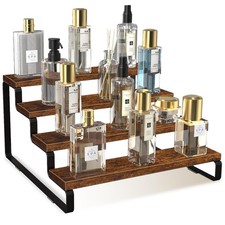 Wooden Display Riser Stand, 4 Tier Perfume Organizer Tiered Cologne Organizer...