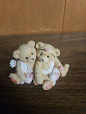 Enesco Cherished Teddies My Love Boy Girl Sitting with Hearts Figurine 869082