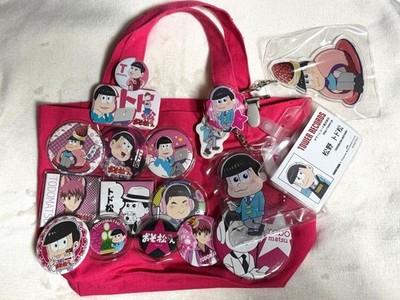 Osomatsu san Todomatsu Pain Bag Pin Badges Acrylic Keychains Bundle Set