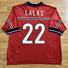 GAME WORN Alexi Lalas USMNT Jersey 1998 USA Home Nike US Soccer #22 SZ XL USED