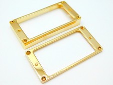 Metal Humbucker Pickup Ring Set Slanted  Curved Bottom for Gibson Guitar - GOLD