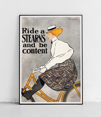 Kunstplakat Ride a Stearns and be content von Edward Penfield