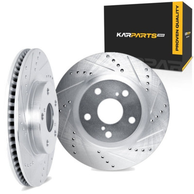 For BMW 220i/228i xDrive 2015 2016 Brake Rotor Set Front | Silver | Vented Rotor