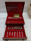 58 Piece Rogers Stainless By Oneida Cutlery In Wooden Box .