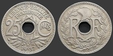 Coin France 1937 25 centimes Lindauer non souligné