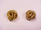 Vintage MIRIAM HASKELL Gold TRIPLE ROPE EARRINGS Clip-On Signed