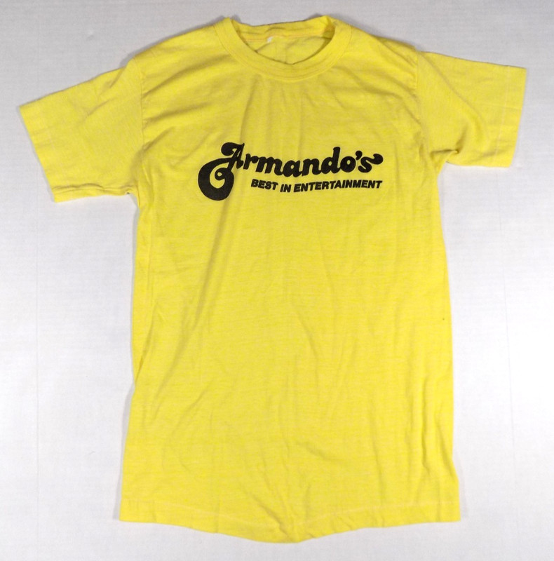 Armondo's Club T Shirt 80s Yellow Single Stitched Large Vintage