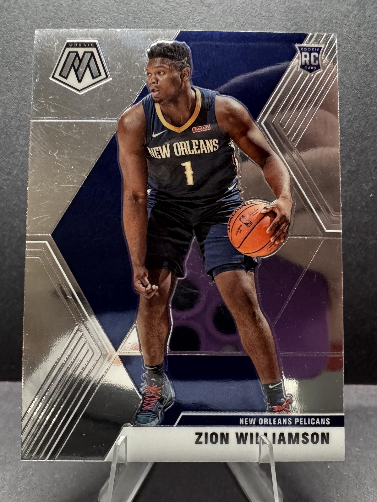 2019-20 Panini Mosaic #209 Zion Williamson Rookie Silver Prizm