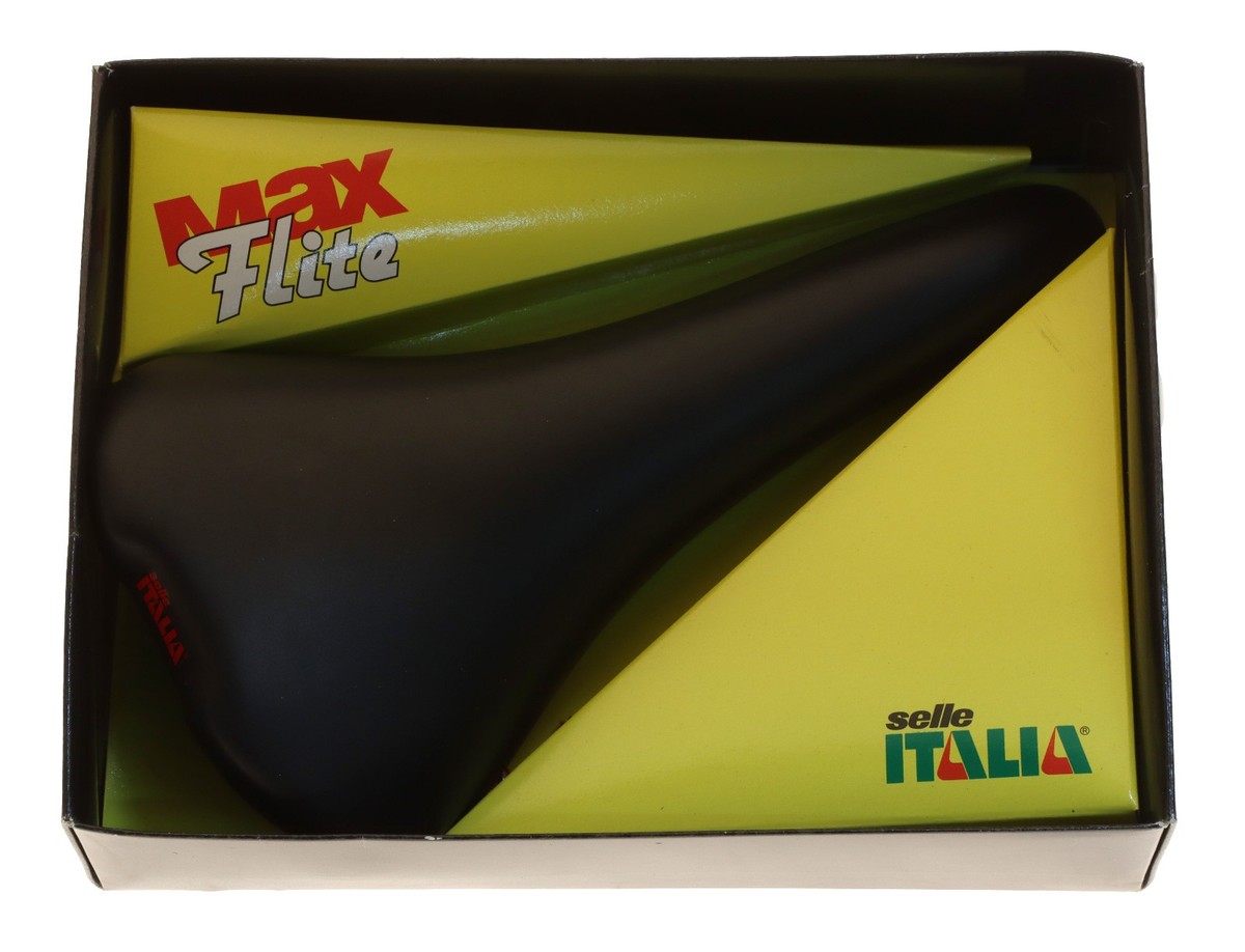 Selle Italia Max Flite Saddle Vanadium Rails Black Smooth Leather