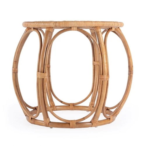 Butler Specialty Company Savannah Woven Rattan Round End Table - Natural - Picture 5 of 9