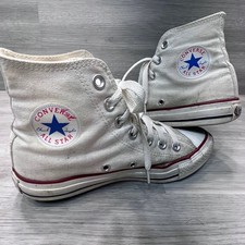 Vintage Converse Chuck Taylor All Star High Top Canvas Sneakers White Size 4 US