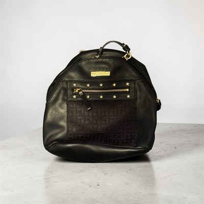 Tommy Hilfiger TH Monogram Star Studded Dome Backpack Black/Gold