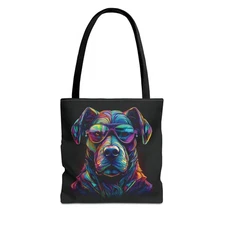 NEON DOG BLACK CANVAS BAG HIGH-QUALITY 100% SPUN POLYESTER 3 SIZES CANVAS BAG-1