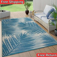 Rugshop Outdoor Rugs Tropical Floral Reversible Plastic Indoor and Outdoor Rugs