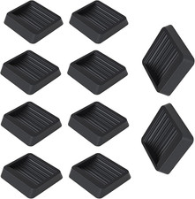 10Pcak Black Furniture Pads Rubber Caster Cups, Wheel Stoppers to Prevent Slidin