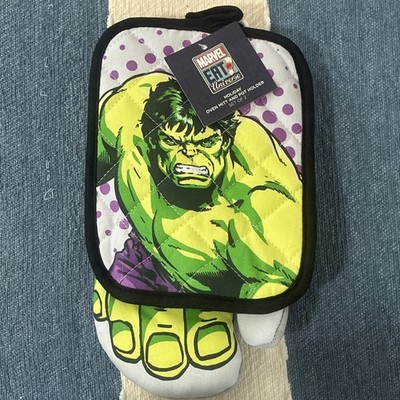 Marvel Eat the Universe Hulk Oven Mitt & Pot Holder Set 2pc Cotton Quilted