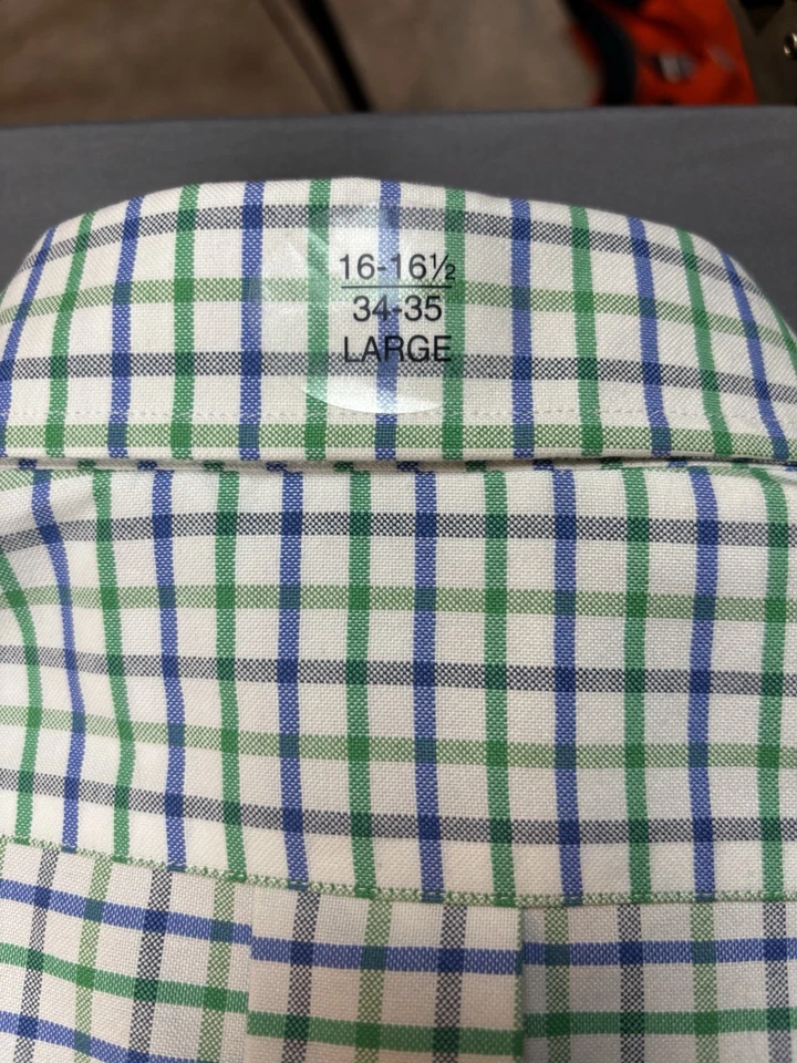 Camisa de calle Dockers Battery para hombre blanca verde azul grande. NUEVO CON ETIQUETAS $55 Foto 4 de 4