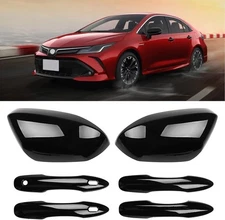 sportuli Black Side Mirror Covers and Handle Caps Replace for 2020 2021 