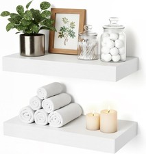 Floating Shelves for Wall 12inch White Shelves Bathroom, Bedroom and Living Room