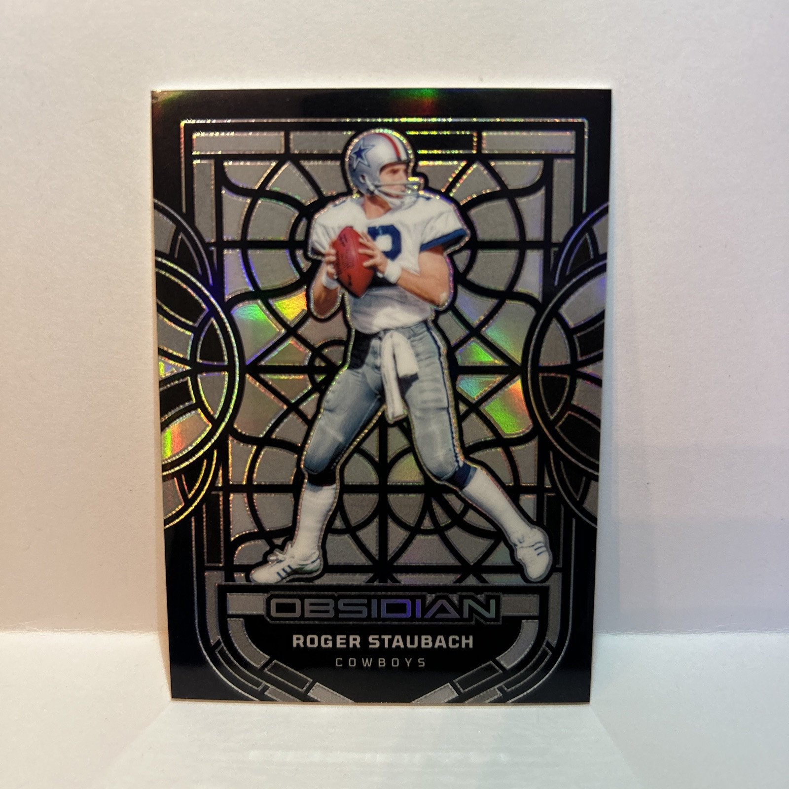 2024 Obsidian FOTL Roger Staubach Black Stained Glass Case Hit Cowboys